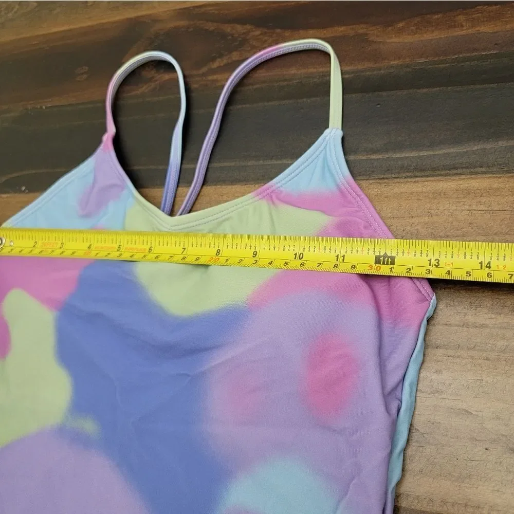 Girl's Watercolor One Piece Swimsuit Summer Swimwear Colorfull Size 15/16